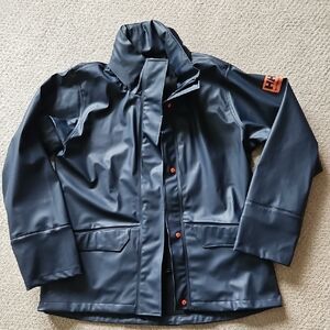 Helly Hansen Navy Jacket with Orange Pull Tab